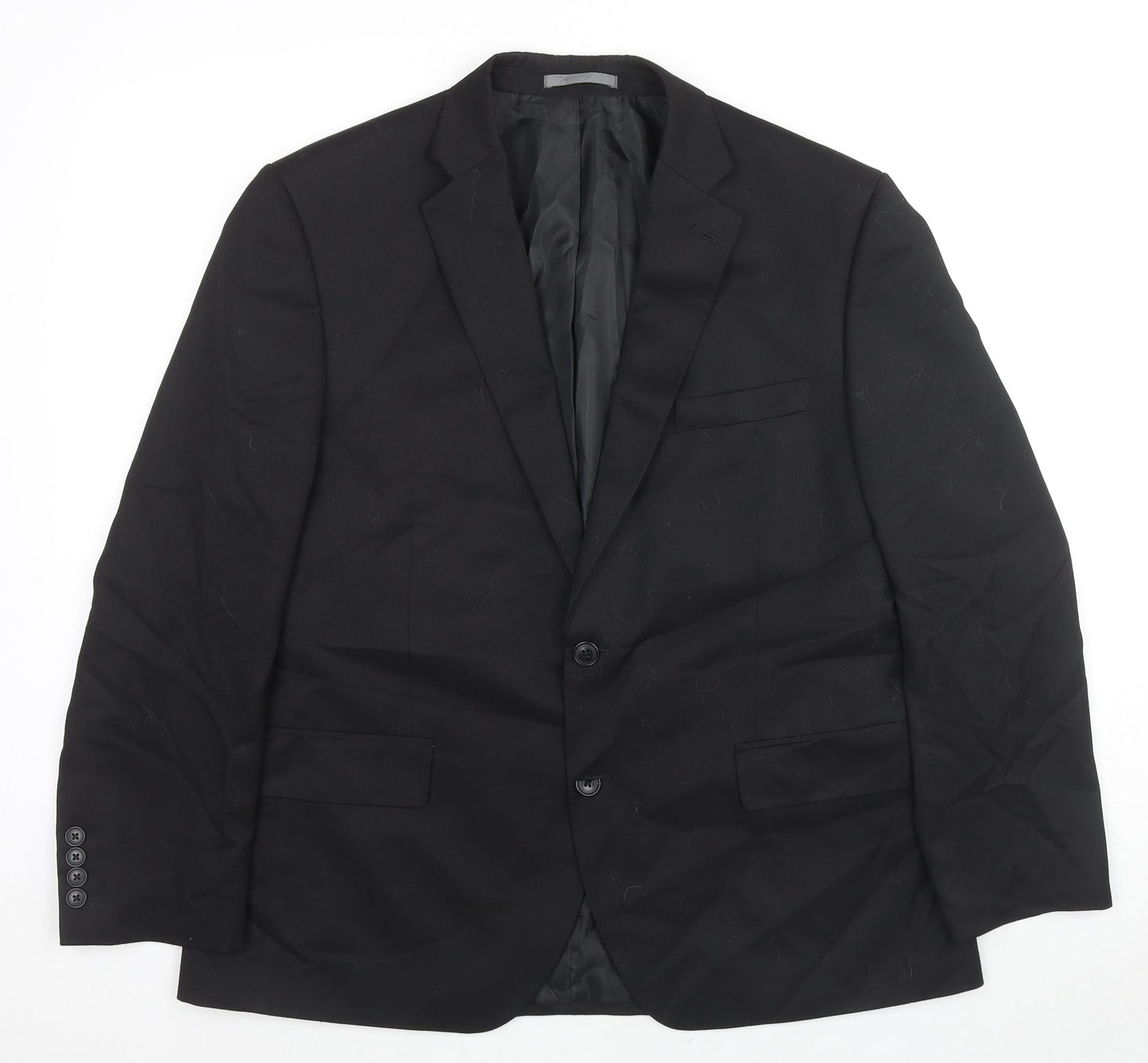 Marks and Spencer Mens Black Polyester Jacket Suit Jacket Size 42 Regular