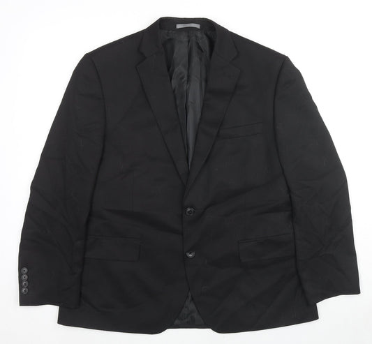 Marks and Spencer Mens Black Polyester Jacket Suit Jacket Size 42 Regular