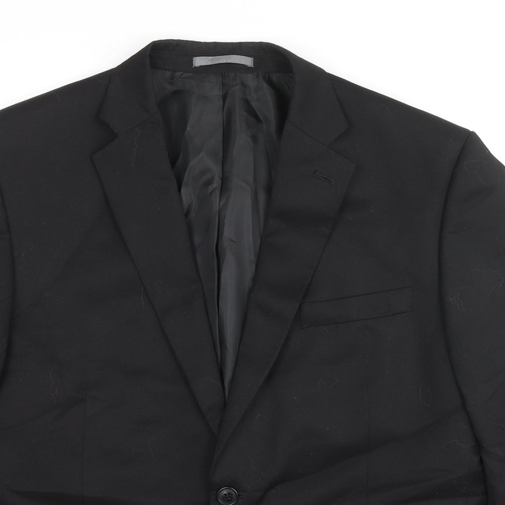 Marks and Spencer Mens Black Polyester Jacket Suit Jacket Size 42 Regular
