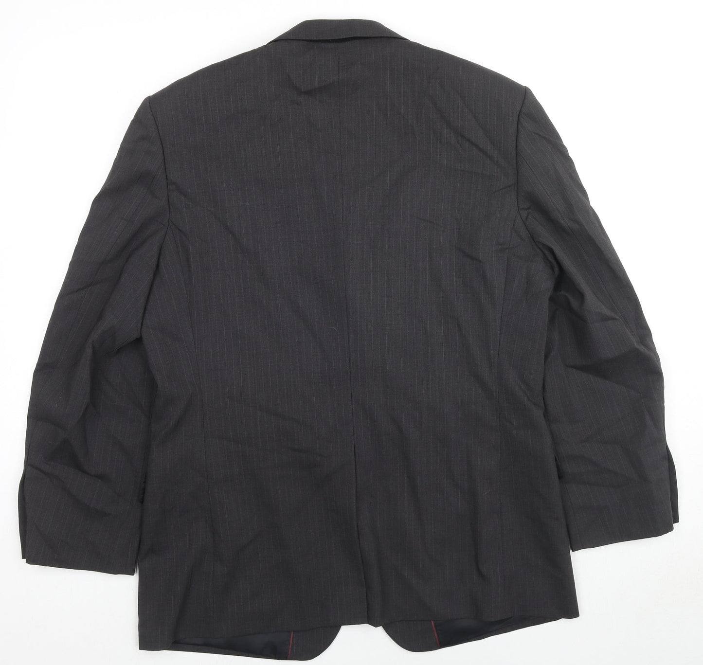 Burton Mens Grey Striped Wool Jacket Suit Jacket Size 40 Regular
