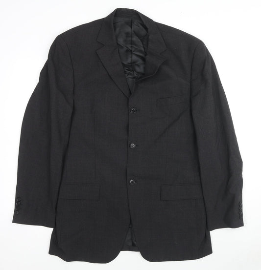Blazer Mens Grey Wool Jacket Suit Jacket Size 42 Regular