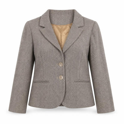 Ronit Zilkha Womens Beige Geometric Jacket Blazer Size 10 Button