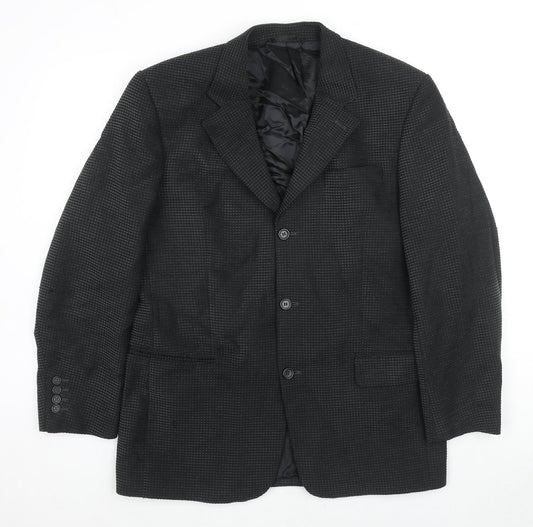 Douglas Mens Black Polyester Jacket Suit Jacket Size 40 Regular
