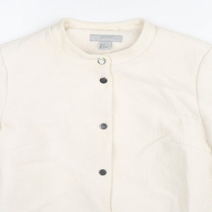 H&M Womens Ivory Jacket Size 8 Snap