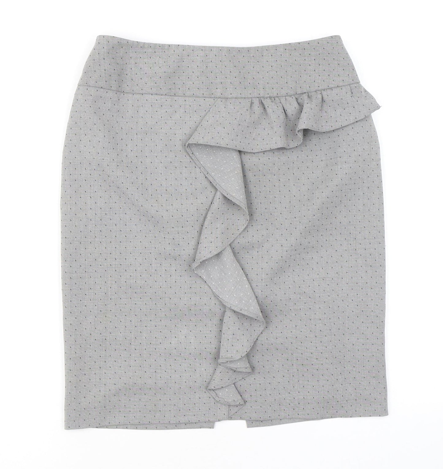 Miss Selfridge Womens Grey Geometric Polyester A-Line Skirt Size 8 Zip
