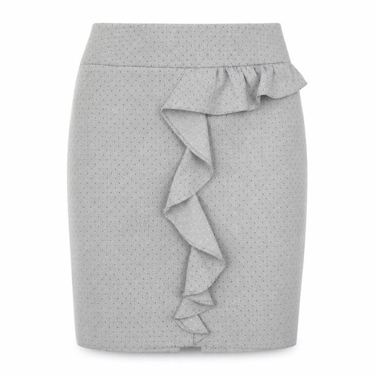 Miss Selfridge Womens Grey Geometric Polyester A-Line Skirt Size 8 Zip