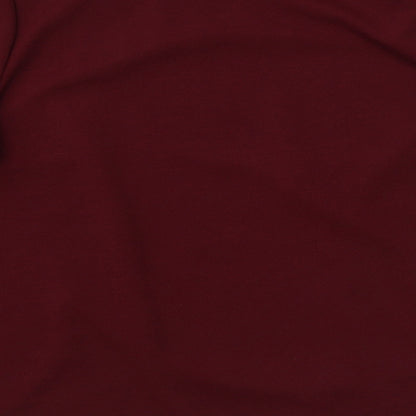 Bonmarché Womens Red Polyester Basic Blouse Size 18 Round Neck