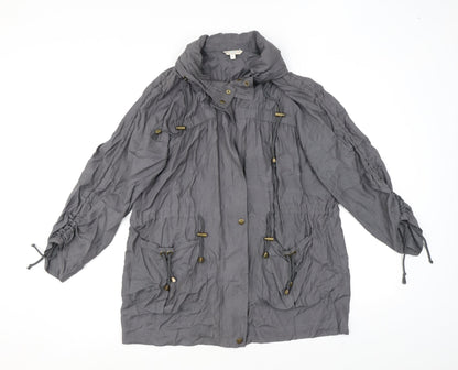 Indigo Womens Grey Jacket Coat Size 14 Zip