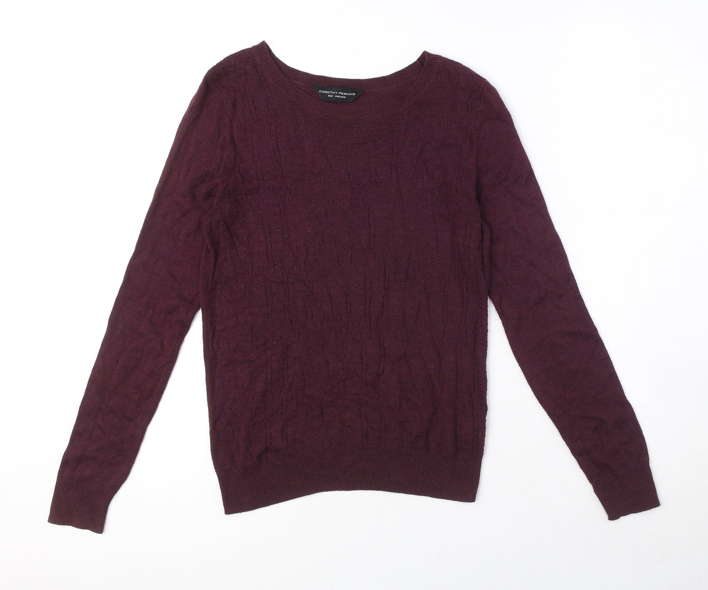 Dorothy Perkins Womens Purple Round Neck Viscose Pullover Jumper Size 6
