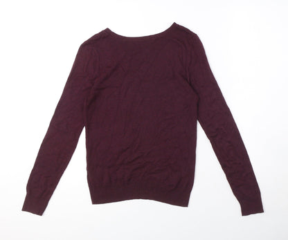 Dorothy Perkins Womens Purple Round Neck Viscose Pullover Jumper Size 6