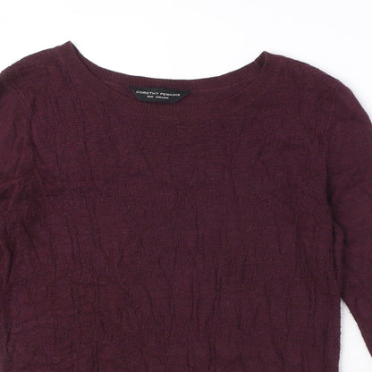 Dorothy Perkins Womens Purple Round Neck Viscose Pullover Jumper Size 6