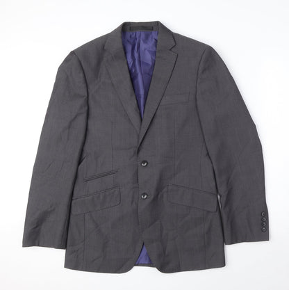 Additional front view of Autograph men’s grey wool jacket suit jacket, size M, regular
