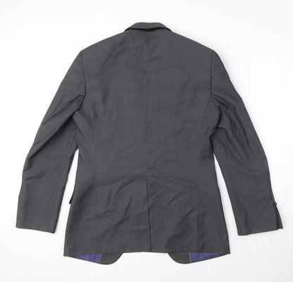 Back view of Autograph men’s grey wool jacket suit jacket, size M, regular