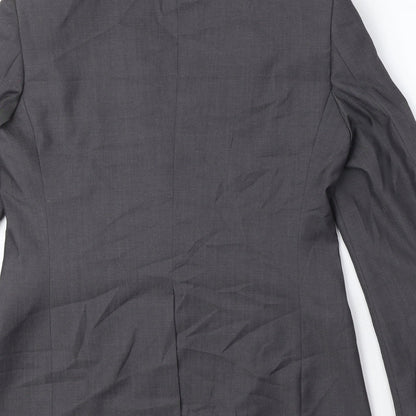 Brand and care label for Autograph men’s grey wool jacket suit jacket, size M, regular
