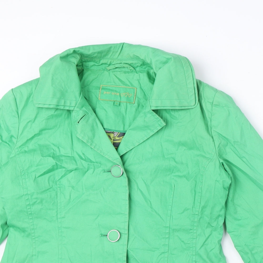 Per Una Womens Green Jacket Blazer Size 8 Button