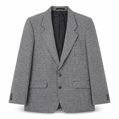 St Michael Womens Grey Plaid Wool Jacket Blazer Size L