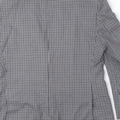 St Michael Womens Grey Plaid Wool Jacket Blazer Size L