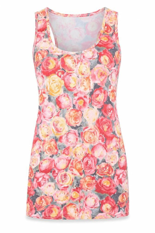 Cotton Candy Womens Multicoloured Floral Nylon Mini Size S Scoop Neck Pullover
