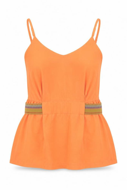 See U Soon Womens Orange Polyester Camisole Tank Size M Scoop Neck