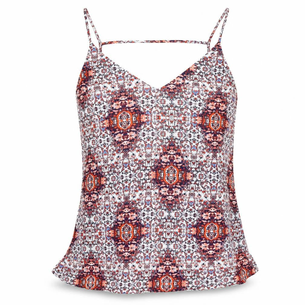 Just Jeans Womens Multicoloured Geometric Polyester Basic Tank Size 10 V-Neck