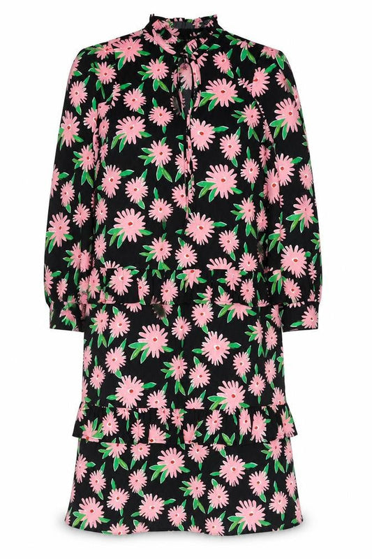 New Look Womens Multicoloured Floral Polyester Shift Size 14 Mock Neck Tie