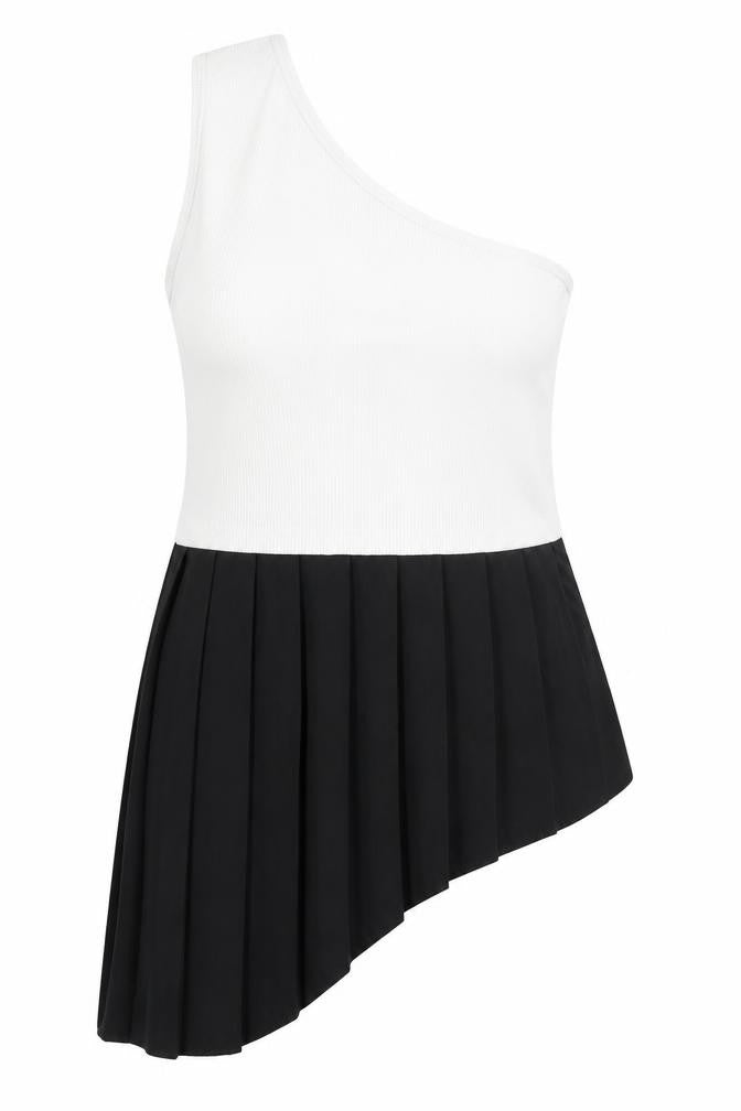 Zara Womens Black Polyester Basic Tank Size S Round Neck - Asymmetric