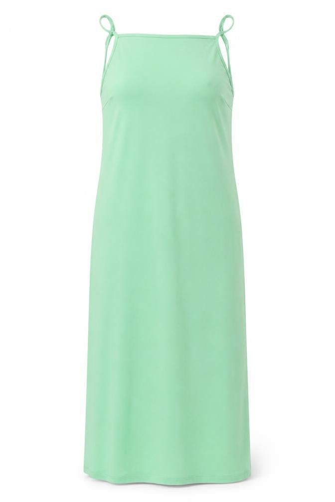 Marks & Spencer Womens Green Polyester Tank Dress Size 12 Square Neck Pullover