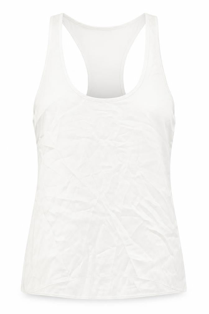 Zara Womens White Polyester Basic Tank Size M Scoop Neck