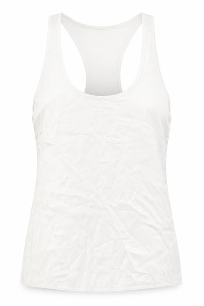 Zara Womens White Polyester Basic Tank Size M Scoop Neck