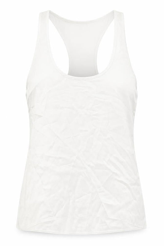 Zara Womens White Polyester Basic Tank Size M Scoop Neck