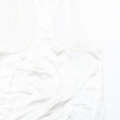 Zara Womens White Polyester Basic Tank Size M Scoop Neck