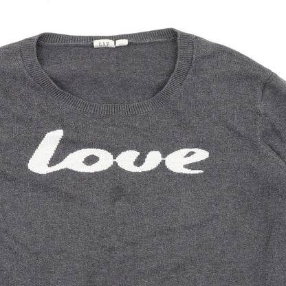 Gap Womens Grey Round Neck Cotton Pullover Jumper Size L Pullover - Love