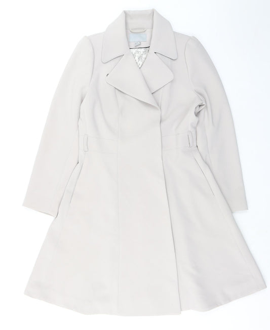 H&M Womens Grey Overcoat Coat Size 10 Button