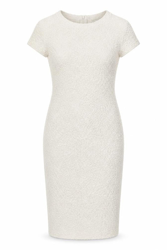 River Island Womens Ivory Geometric Polyester Pencil Dress Size 8 Round Neck Zip