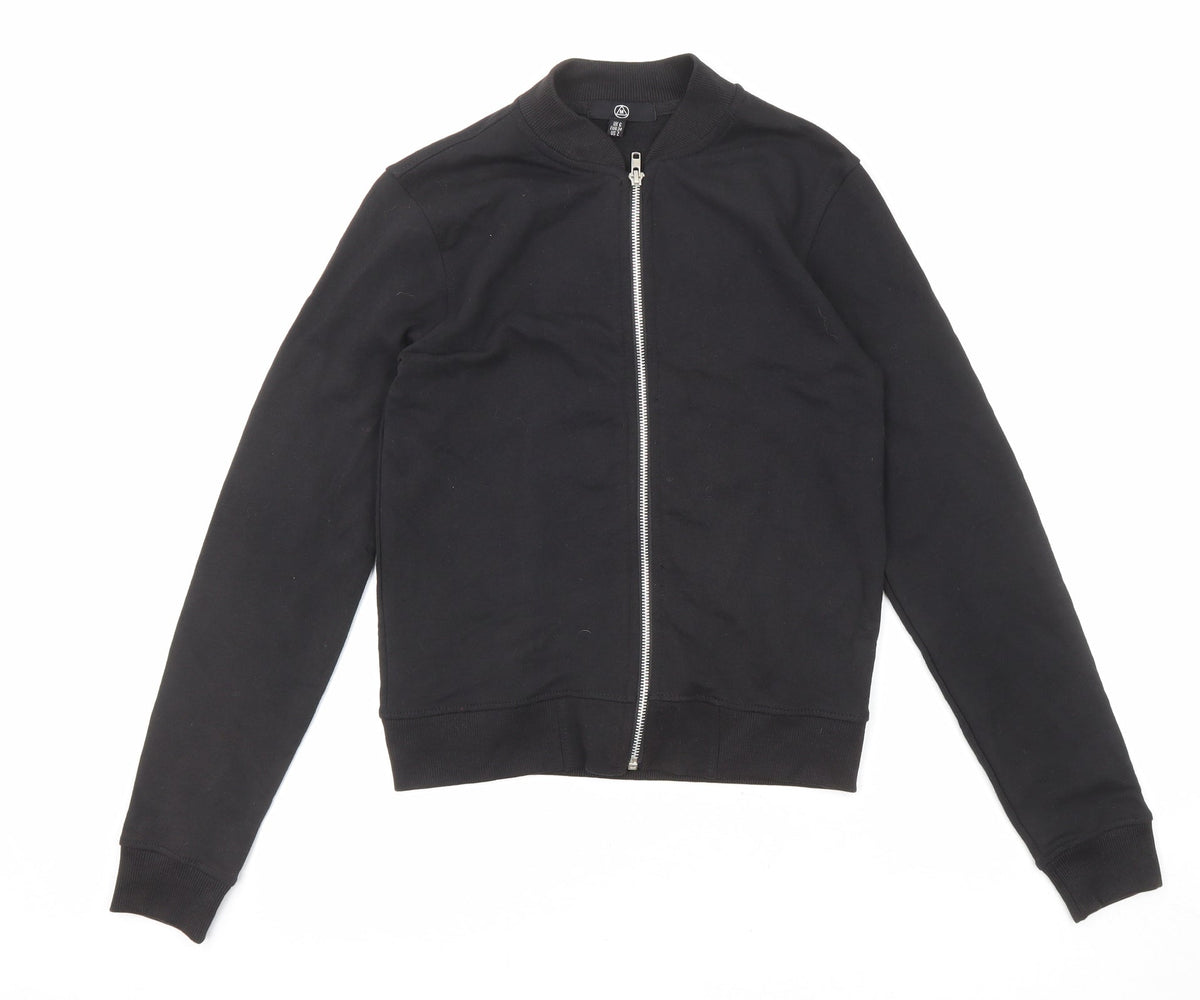 Additional front view of Missguided women’s black jacket, size UK 6, zip