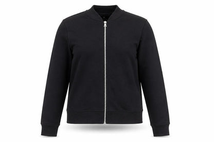 Front view of Missguided women’s black jacket, size UK 6, zip