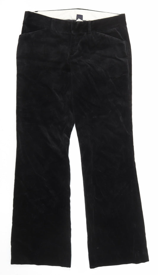 Gap Womens Black Cotton Trousers Size 30 L29 in Regular Zip