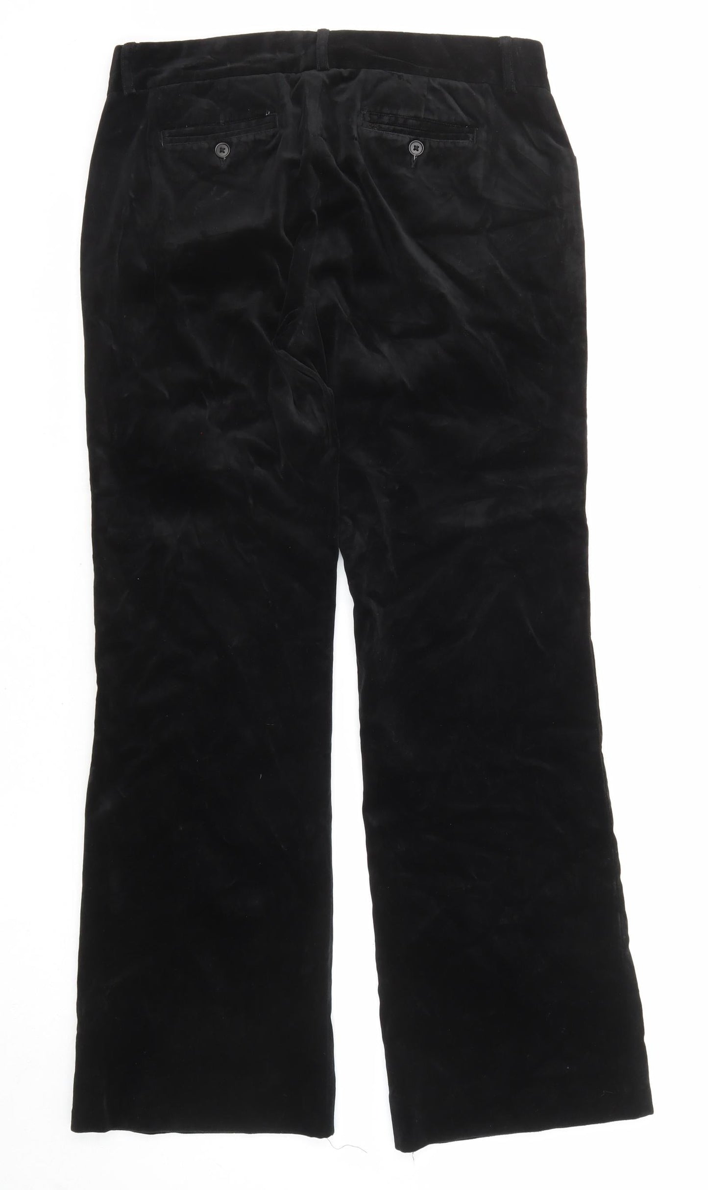 Gap Womens Black Cotton Trousers Size 30 L29 in Regular Zip
