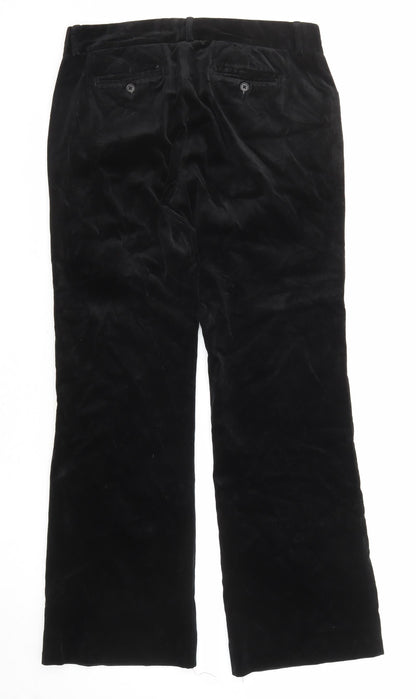 Gap Womens Black Cotton Trousers Size 30 L29 in Regular Zip