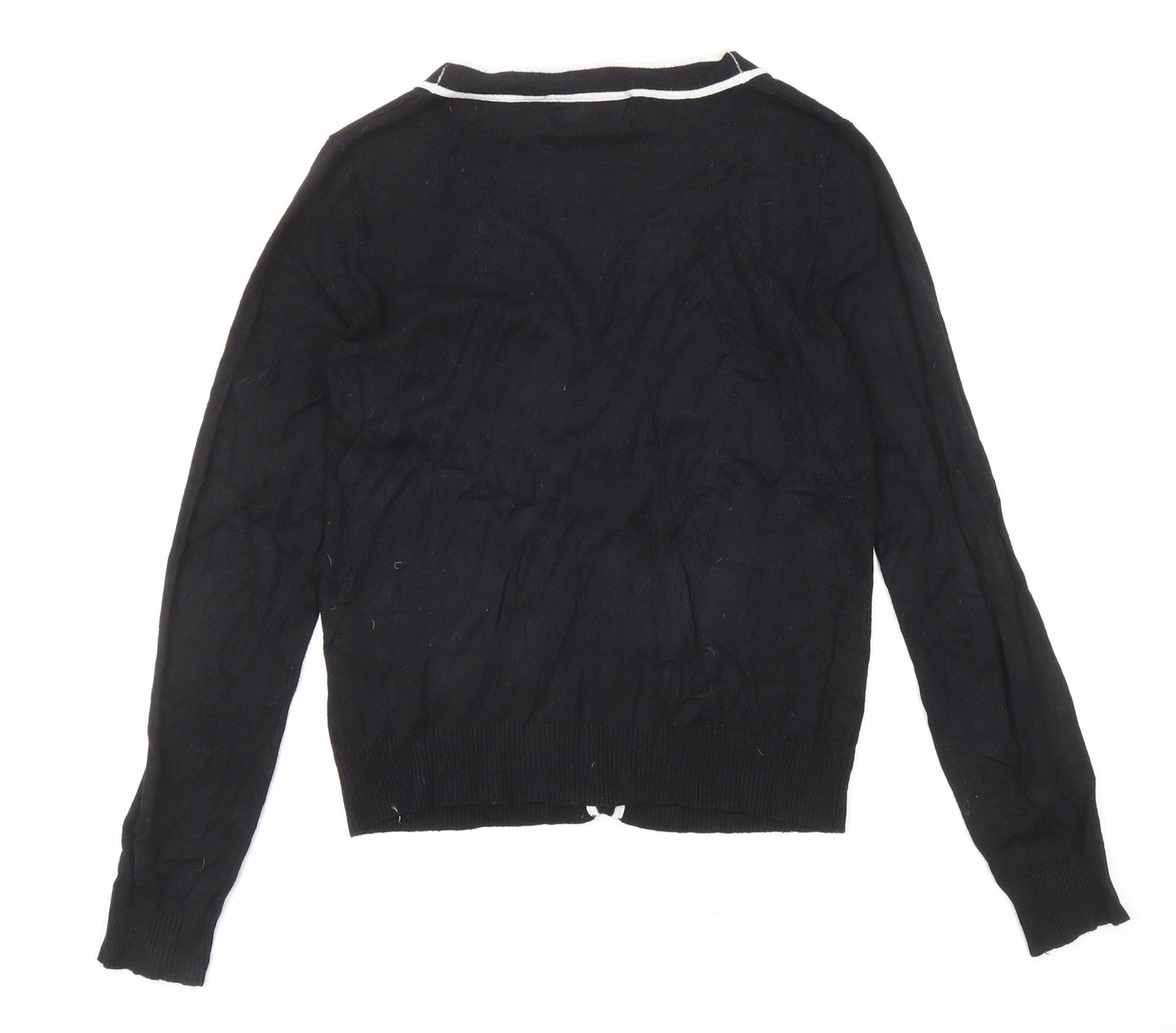 Louche Womens Black V-Neck Viscose Cardigan Jumper Size 12