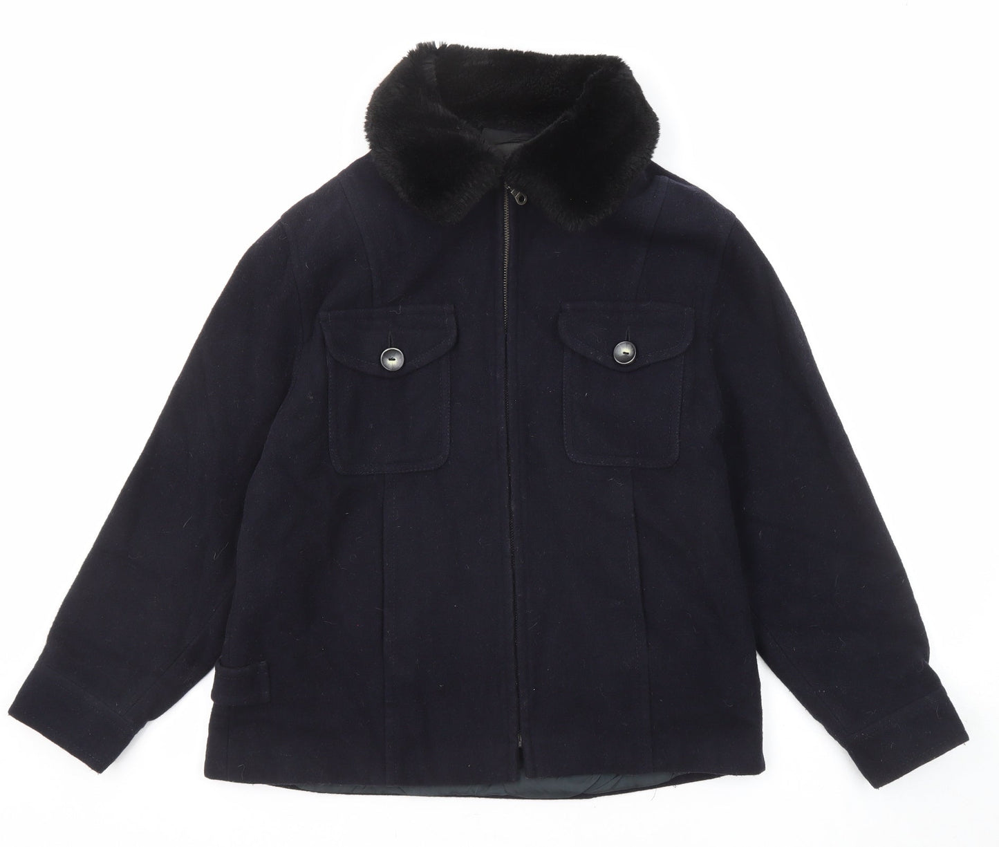 Charlotte Halton Womens Blue Jacket Size 12 Zip
