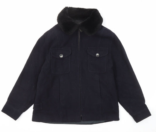 Charlotte Halton Womens Blue Jacket Size 12 Zip