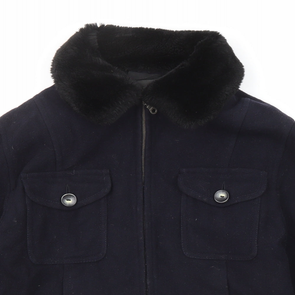 Charlotte Halton Womens Blue Jacket Size 12 Zip
