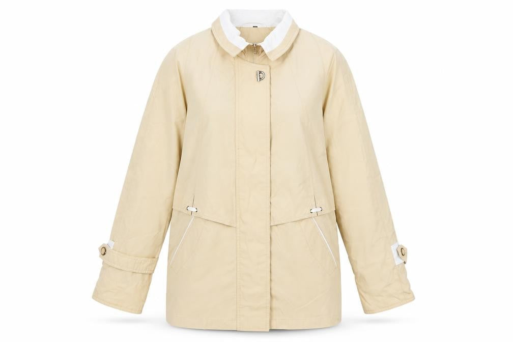 Berkertex Womens Ivory Jacket Coat Size 10 Zip