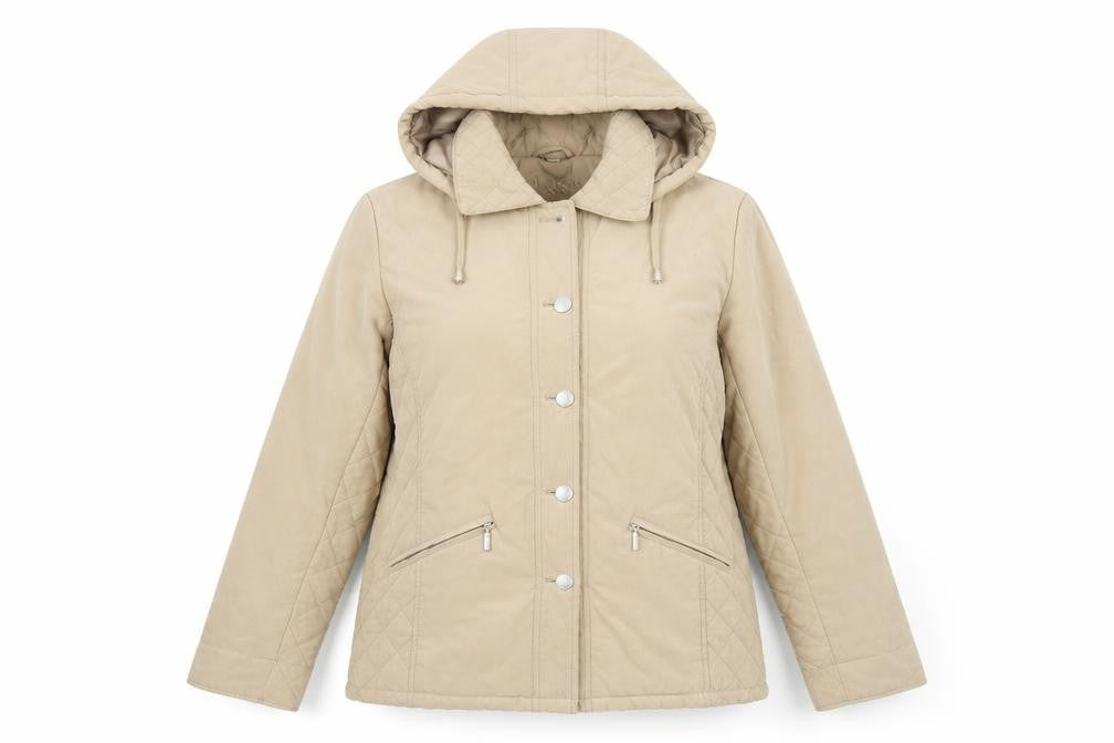 Klassik Womens Beige Jacket Coat Size 14 Zip