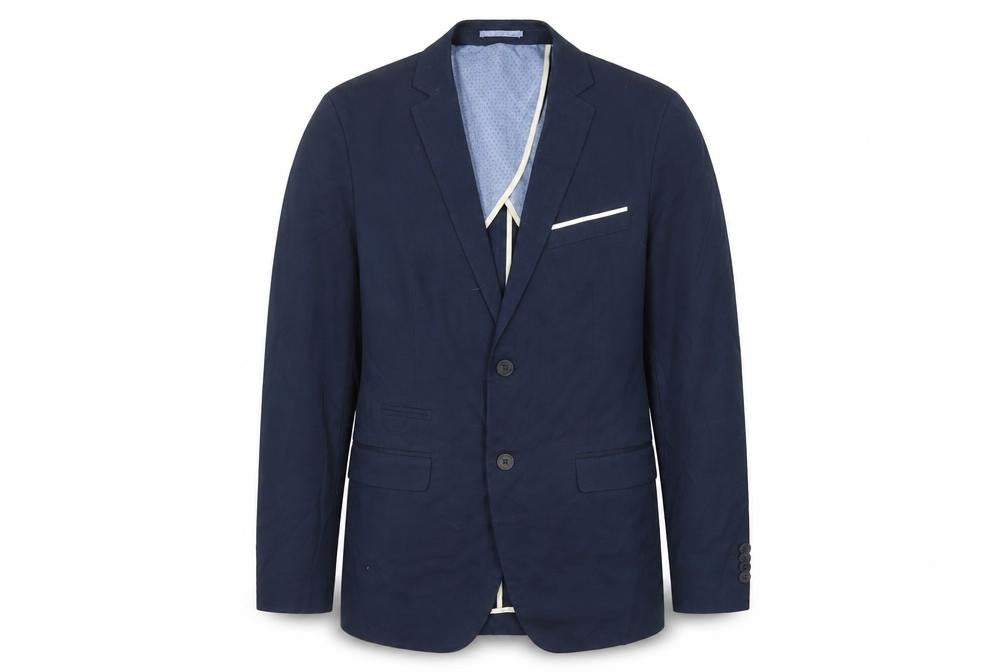 Sonny Bono Mens Blue Cotton Jacket Suit Jacket Size 50 Regular