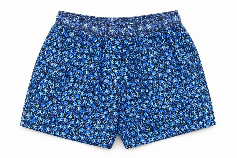 Topman Mens Blue Floral Polyester Sweat Shorts Size S Regular