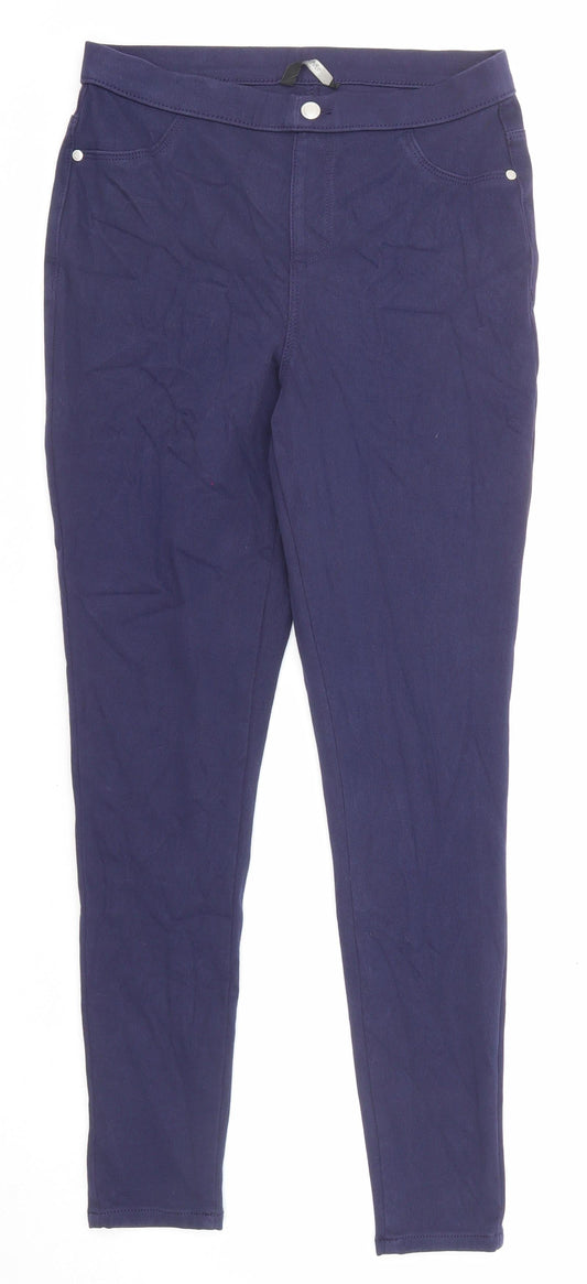 George Womens Blue Cotton Skinny Jeans Size 10 L26 in Regular