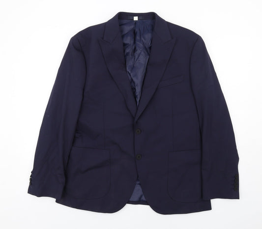 Marks and Spencer Mens Blue Wool Jacket Suit Jacket Size 42 Regular