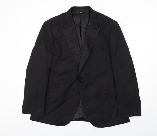 Marks and Spencer Mens Black Polyester Tuxedo Suit Jacket Size 44 Regular